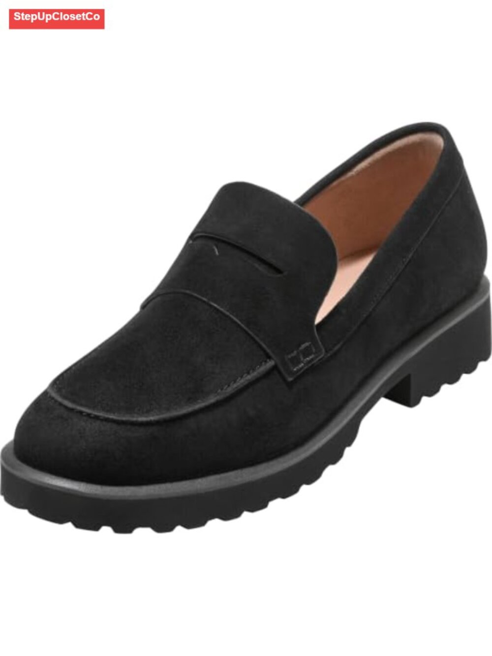 Women's Leather Penny Loafer Moc Toe Slip-On Flat